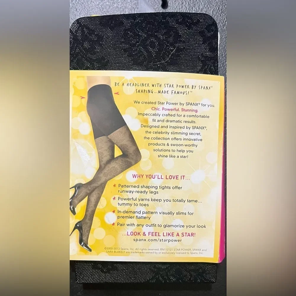 New in Package- Spanx Star Power Black Center Stage Shaping Tights Size C